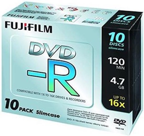 Fujifilm DVD-R 4.7Gb 16x 10pk | bol.com