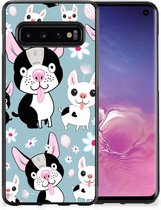 Coque de téléphone Samsung Galaxy S10 Backcase Coque en Siliconen avec bord noir Chiens