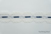 Kant wit blauwe streep - sier kant - fournituren - lengte 2 meter - lint - stof - afwerkband - katoenen band - naaien - decoratieband -