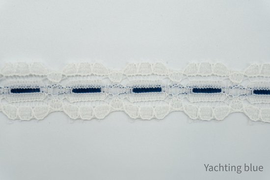Kant wit blauwe streep - sier kant - fournituren - lengte 2 meter - lint - stof - afwerkband - katoenen band - naaien - decoratieband -