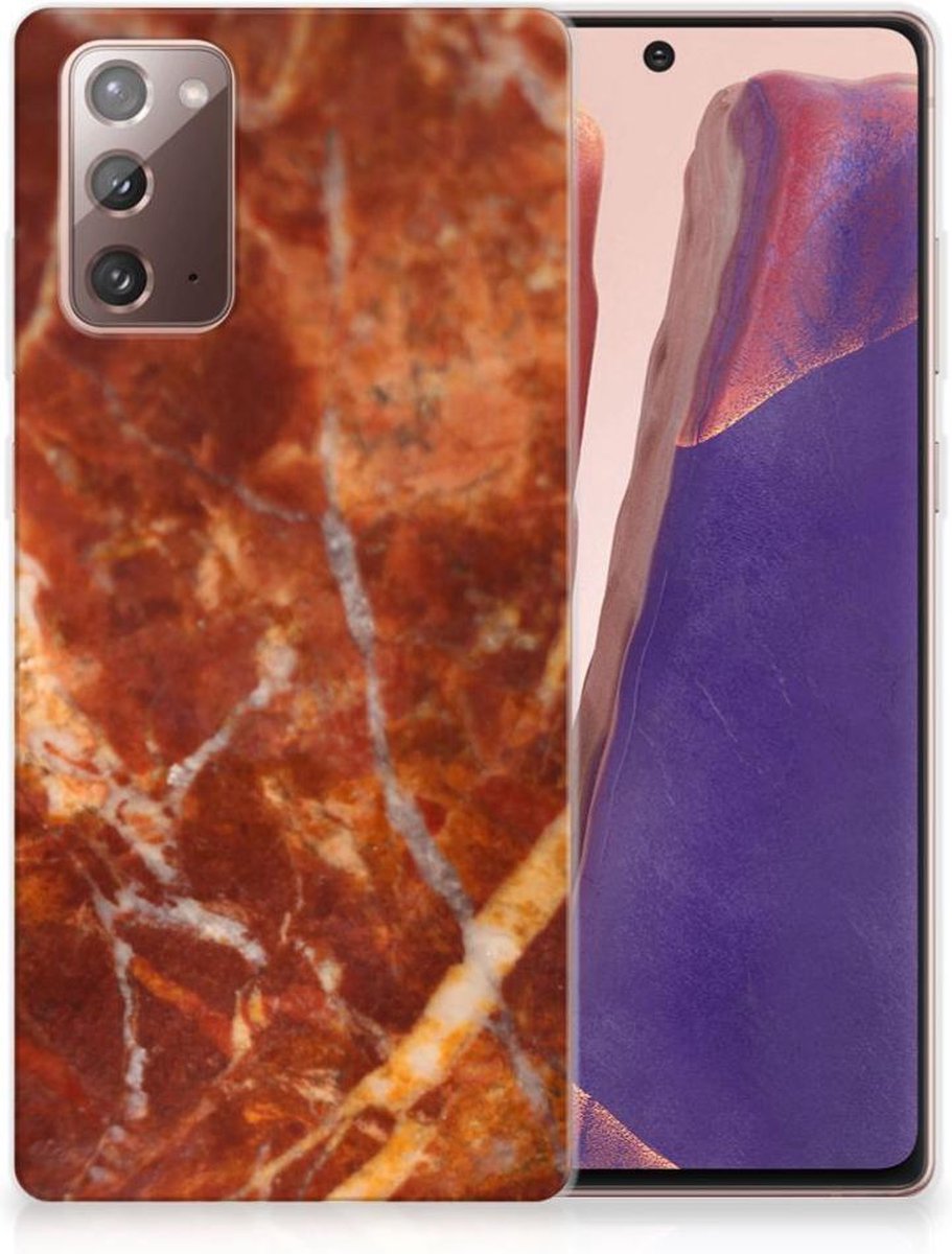 Samsung Note 20 TPU Siliconen Hoesje Marmer Bruin