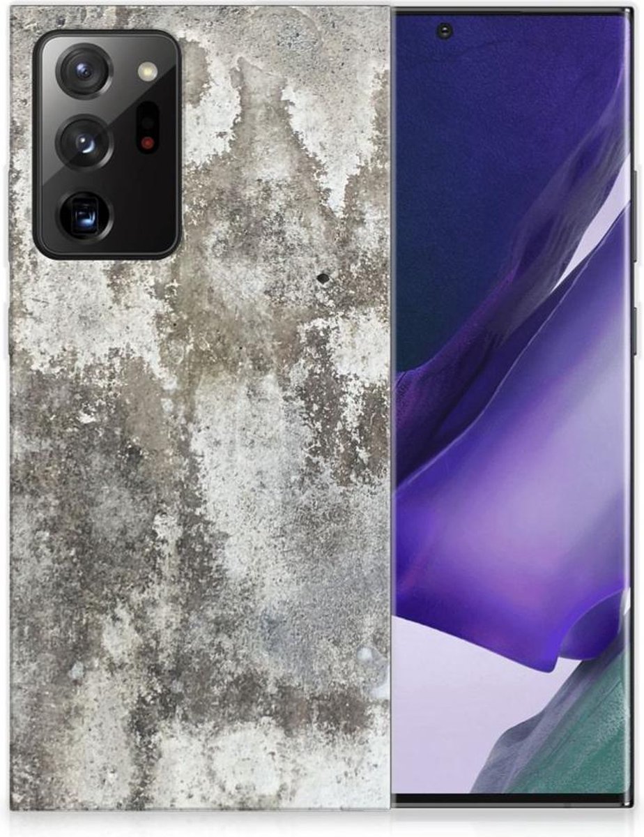 Samsung Galaxy Note20 Ultra TPU Siliconen Hoesje Beton Print