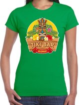 Hawaii feest t-shirt / shirt tiki bar Aloha voor dames - groen - Hawaiiaanse party outfit / kleding/ verkleedkleding/ carnaval shirt S