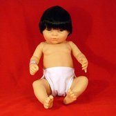 The Doll Factory Babypoppen Aziatisch Jongetje met Haar 52 cm