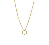 Glams Ketting Zeshoek 1,2 mm 40 - 42 - 44 cm - Zilver goudkleurig