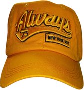 Baseball Cap Always '75 New York City - Honkbal pet - Verstelbare Sport Pet met 3D borduuropdruk - Resizable Cap With embroidery print - Cotton hat - Unisex - Yellow