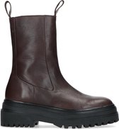 Sacha - Dames - Donkerbruine leren chelsea boots - Maat 38