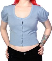 Banned Cardigan -M- Short Plain Blauw