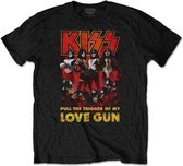 Kiss Heren Tshirt -2XL- Love Gun Glow Zwart