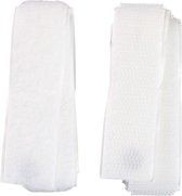 zelfklevend klittenband wit - 0.5 m x 2 cm - 100% polyester - stevig klitteband
