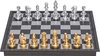 Afbeelding van het spelletje Groot magnetisch schaakspel en damspel met gouden en zilveren schaakstukken 36 cm