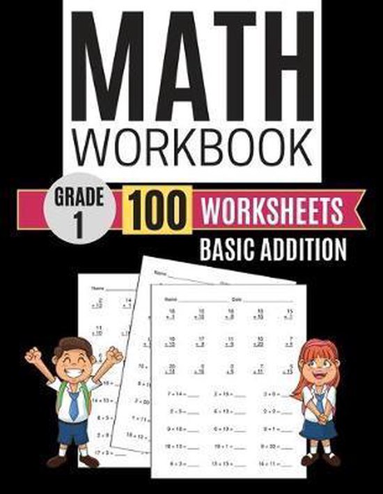 Math Workbook Grade 1 Basic Addition 100 Worksheets, Kitty Learning ...