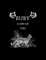 RUBY a cute cat girl: Sketch Book: 8.5  X 11 , Personalized Artist Sketchbook