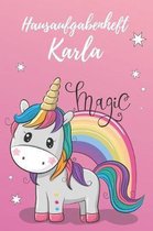 personalisiertes Einhorn Hausaufgabenheft Din A5 / Hausaufgabenheft Karla