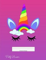Pretty Unicorn: Primary Story Journal - Grades K-2 School 8.5x11 Exercise Book - 100 Story Pages - handwriting composition book for Gi
