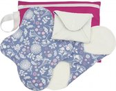 ImseVimse Wasbaar Maandverband Nacht met Wetbag 3 stuks - tuin-motief