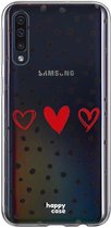 HappyCase Samsung Galaxy A70 Flexibel TPU Hoesje Stip Hartjes Print