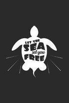 Let the sea set you free: 6x9 Turtle - grid - squared paper - notebook - notes
