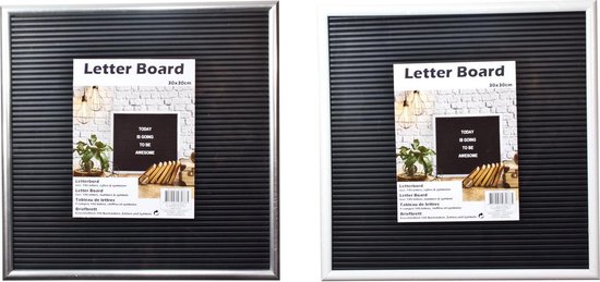 Svenska Living - Letterbord - Memobord Decoratief- 145 Witte letters - 30x30cm - Zwart - Svenska Living