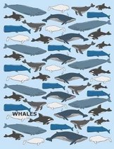 Whales: A Cute Whales Of The Sea Lover Writing Journal, A Blank 8.5x11'' Full Page Composition Notepad With Dashed Midline With