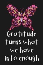 Gratitude Turns What We Have Into Enough: Gratitude Journal To Write in For Adults