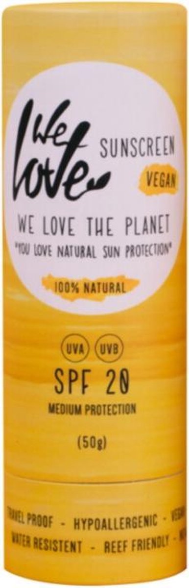 We Love The Planet - Vegan Zonnebrand stick - FACTOR 20