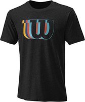 Wilson Blur W Tech Tee T-Shirt Heren Zwart maat XL