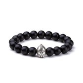 KRALEN ARMBAND AGAAT MET GLADIATOR BEDELTJE