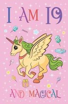I am 19 and Magical: Golden Unicorn Journal with MORE CUTE UNICORNS INSIDE, Space for Drawing and Writing Positive Sayings, Unicorn Pink Co