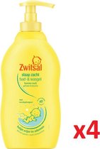 Zwitsal Bad- & Wasgel Voor Baby’s - Slaap Zacht - Helpt Vrijer Te Ademen Met Eucalyptusgeur - 4x400 ml