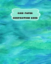 Grid Paper Composition Book: Aquamarine Blue Ocean Theme-Student Graph Book 2 squares per inch-8 x 10''