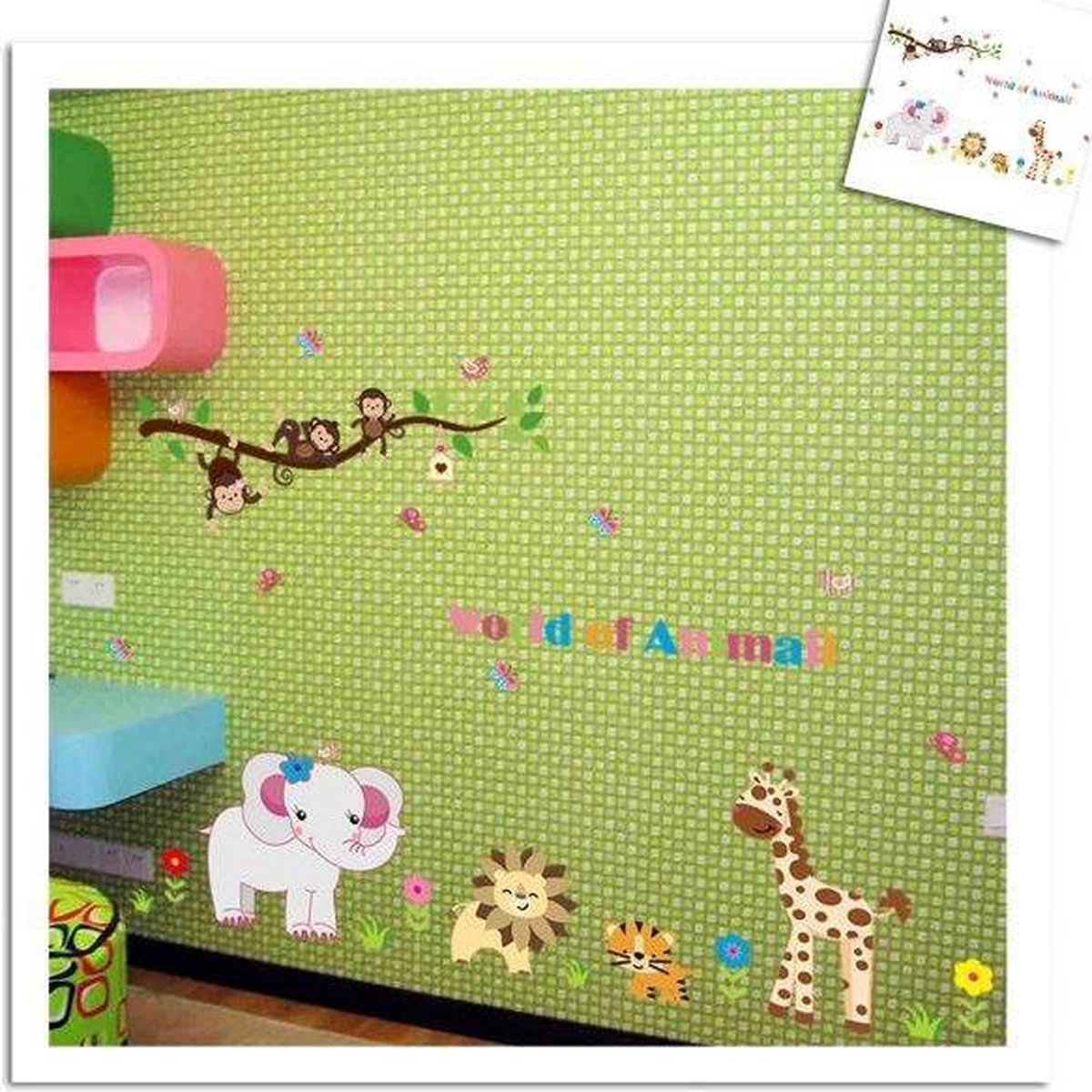 Muursticker4sale Kinderkamer muursticker Diverse dieren sticker