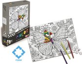 Legpuzzel Kleurplaat Vlinder - 500 stukjes volwassenen  - FDBW