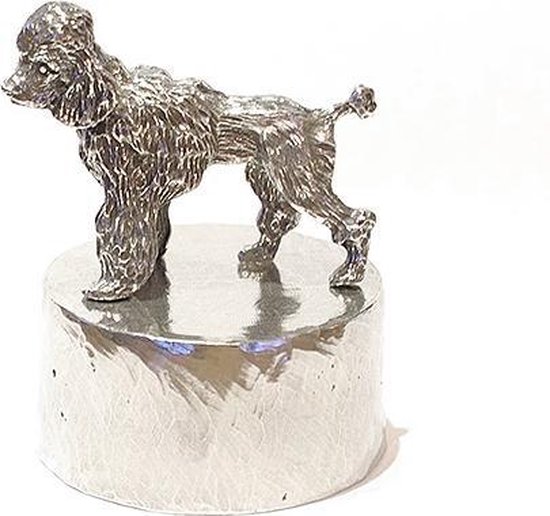 King Poodle avec destination pour les cendres - Urne pour animaux de chien comme image pour votre chien bien-aimé