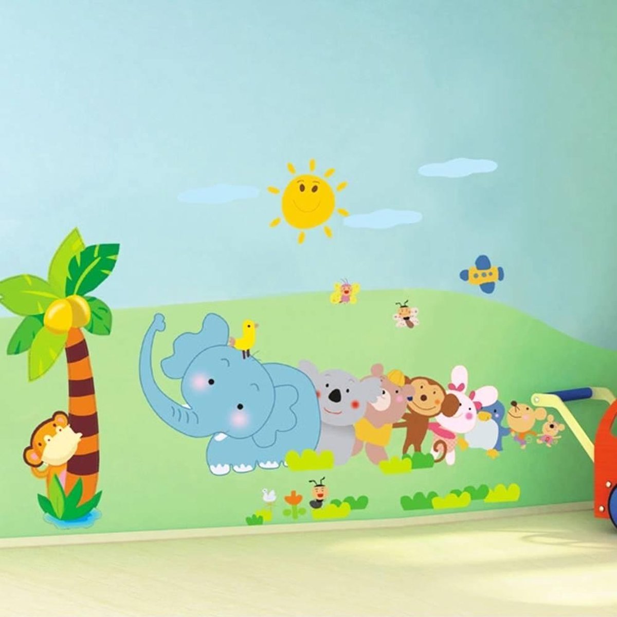 Muursticker4sale Kinderkamer muursticker Dieren familie