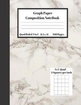 Graph Composition Notebook 4 Squares per inch 4x4 Quad Ruled 4 to 1 / 8.5 x 11 100 Sheets