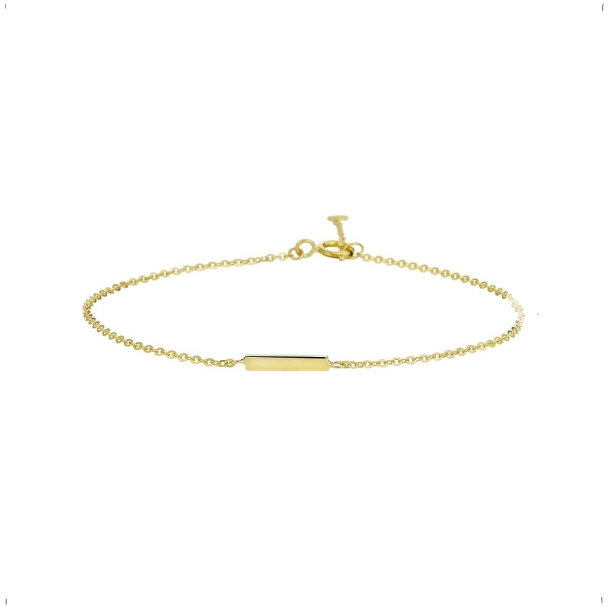 YO&NO - Armband - Goud - Anker - Balkje - 2mm/13mm - 1,0mm - 18,5cm  - Sieraden Vrouw - Kinderen - 14k - 585 Goud