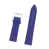Horlogeband Leer 18mm - Croco Band + Push Pin - Blauw