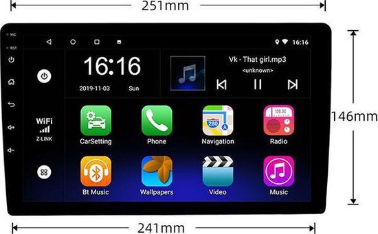 Besnoeiing blaas gat buik Boscer® Autoradio Android 10 | 2Din Universeel | Apple Carplay (draadloos)  | 9' HD... | bol.com