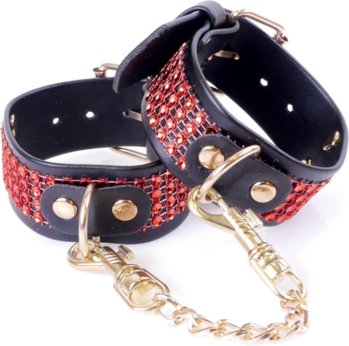 Goedkoopste Fetish Boss Series - Handboeien met kristallen - 3 cm - Rood