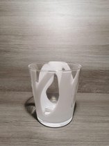 Fidrio bloempot transparant wit - decoratieve bloempot - glazen vaas - vase - mond geblazen glas - handgemaakt glas - glaswerk - glas - kunst