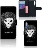 Bookstyle Case Xiaomi Mi 9 Telefoonhoesje met Tekst Skull Hair