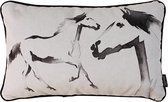 Velvet Two Horses / Paarden Kussenhoes | Velours / Fluweel - Polyester | 30 x 50 cm