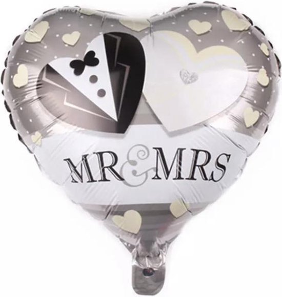 Foto: Mr mrs hartjes trouwerij folie ballon