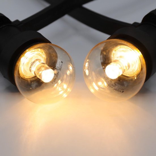Lichtsnoer - dimbaar - 50 meter met 50 lampen - 2W LED lampen met lens - kleur van gloeilamp (2650K) - stekkerdimmer