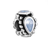 Quiges - 925 - Bedels -Sterling zilver - Beads - Zirkonia Licht Blauw Kraal Charm - Geschikt – voor - Pandora - Armband Z474
