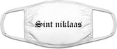Sint Niklaas mondkapje | gezichtsmasker | bescherming | bedrukt | logo | Wit mondmasker van katoen, uitwasbaar & herbruikbaar. Geschikt voor OV