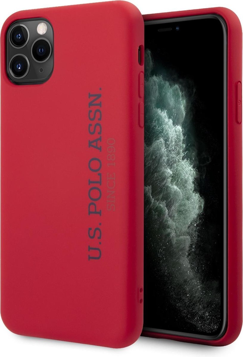 US Polo Apple iPhone 11 Pro Rood Backcover hoesje - verticaal Logo