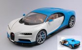 Bugatti Chiron 2016 Wit / Blauw 1-18 Welly GT Autos