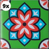 9 Tegelstickers 8x8CM | Meerdere Maten Beschikbaar | Portugese Arabische Stickertegel Stickertegels | Badkamertegels Keukentegels Spatwand Achterwand Keuken | Tegelsticker Sticker